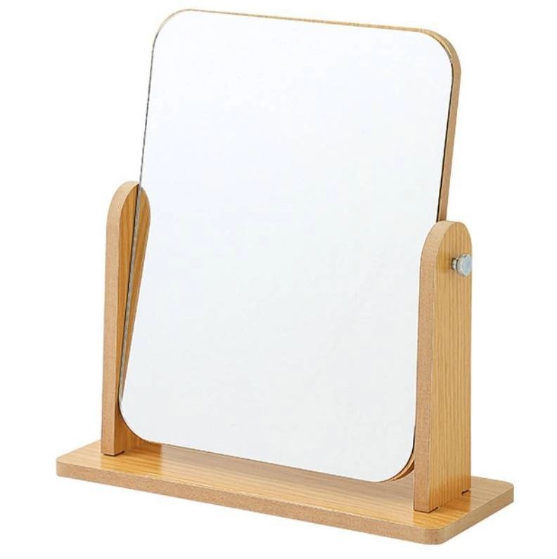 Gương Trang Điểm, Gương Để Bàn Bằng Gỗ Cao Cấp Xoay 360 độ