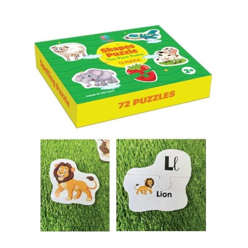 Đồ Chơi Ghép Hình 2 Mảnh Tư Duy SHAPES PUZZLE 72 PCS Hàng Việt Nam