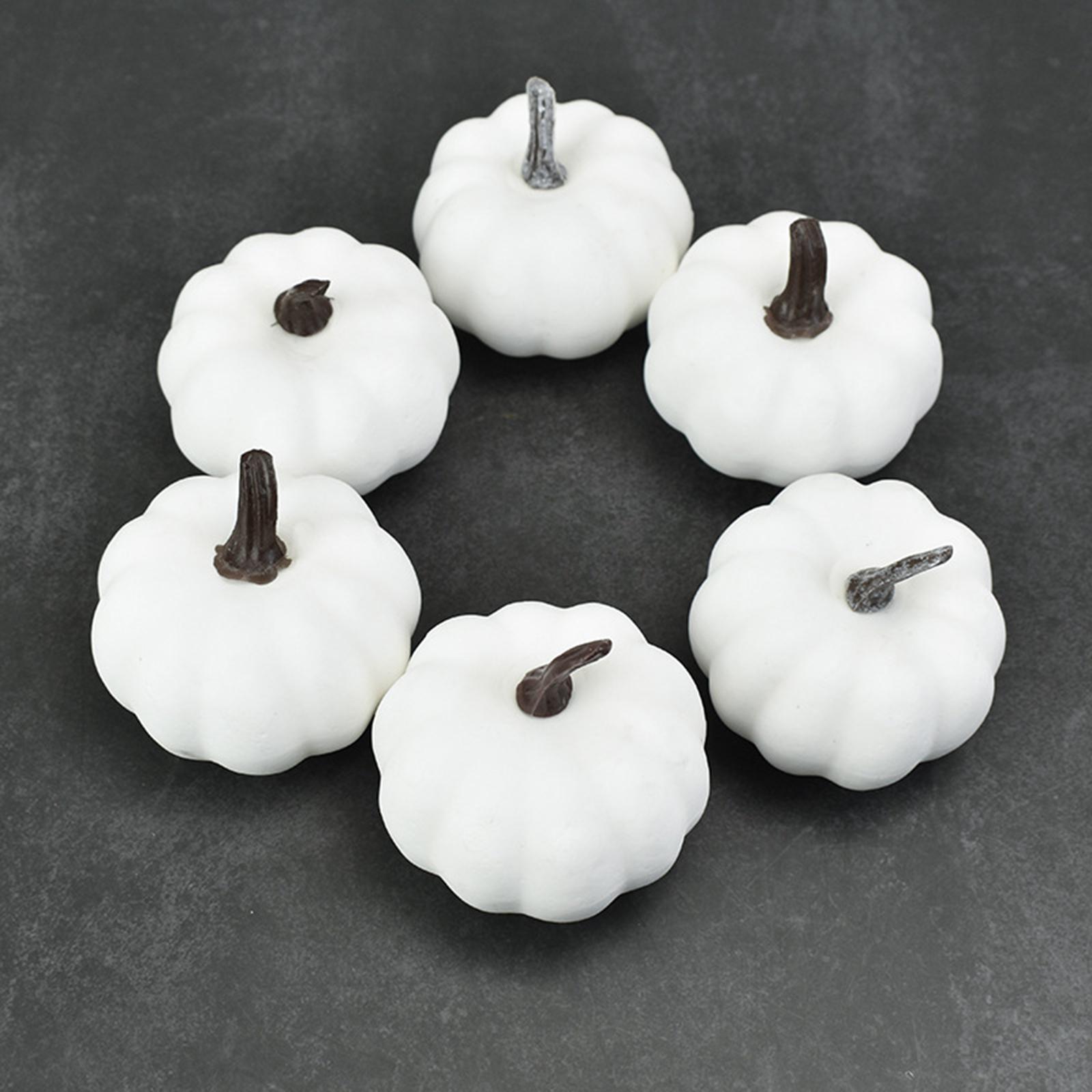 6 Pieces Fake Pumpkins Model Fake Foam Pumpkins for Halloween Fireplace Fall