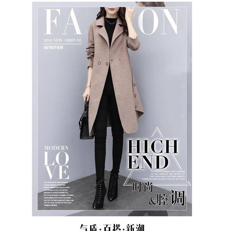 Áokhoác len dáng dài phong cách Hàn Quốc mới cho nữ - Phong cách: Đi làm đơn giản / phiên bản Hàn Quốc