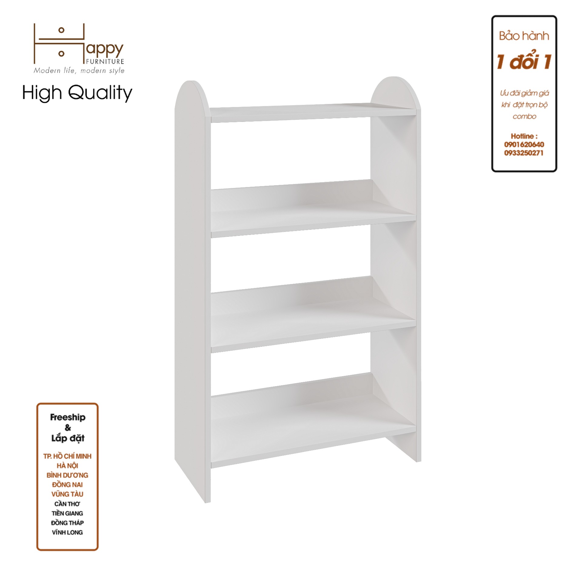 [Happy Home Furniture] CATY , Kệ sách 3 tầng ,  65cm x 29cm x 110cm (DxRxC), KSA_030