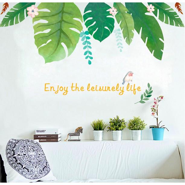 Decal trang trí tường - Lá Dương Xỉ nhạt 02