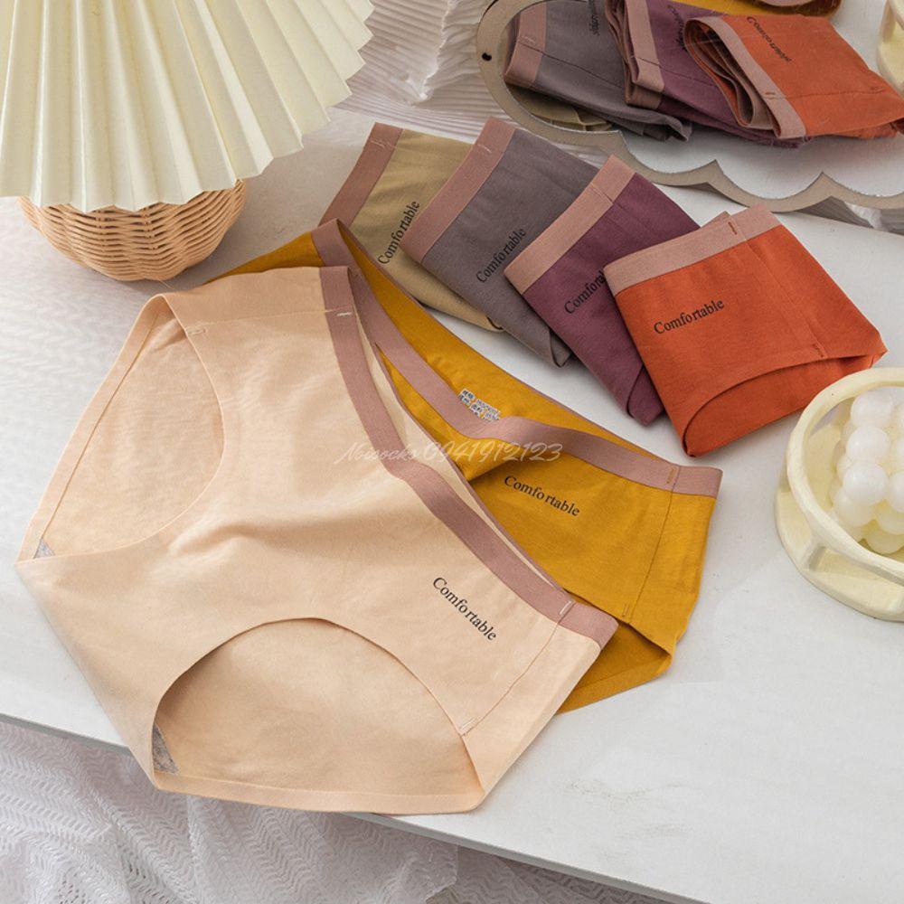 Quần lót Cotton Comfortable caocấp, thông hơi, mỏng mát,cogiãn tốt, nhiều màu trang nhã trẻ trung Nữ Women - Vàng nghệ