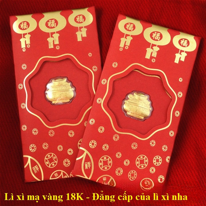 Bao Lì Xì Phát Tài, Mạ Vàng 18K, Mừng Năm Mới, Sự Kiện Mới, ... Kèm Vòng Tay