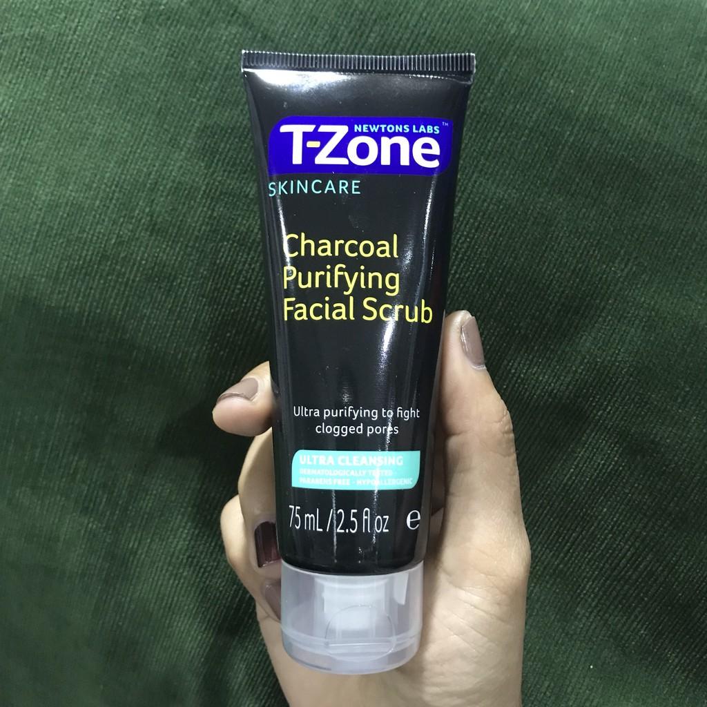 Tẩy tế bào chết than hoạt tính T-Zone charcoal purifying facial scrub 75ml
