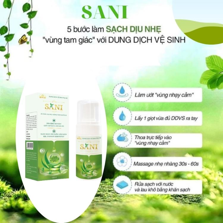 Dung Dịch Vệ Sinh  SANI Gel trầu Không 100ml Làm Hồng - Ngừa Nấm Ngứa Phụ Khoa An Toàn Bà Bầu Và Sau Sinh