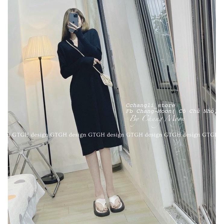 ĐẦM LEN SUÔNG CỔ V
