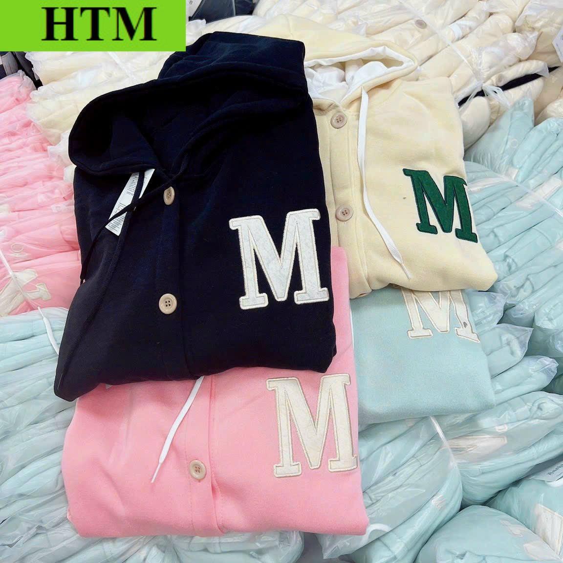 [FREESHIP] Áo Khoác Hoodie Nam Nữ Với kiểu Form Rộng Uniesx Có Nút Gài Phối Thêm Chữ M HTM FASHION - Kem