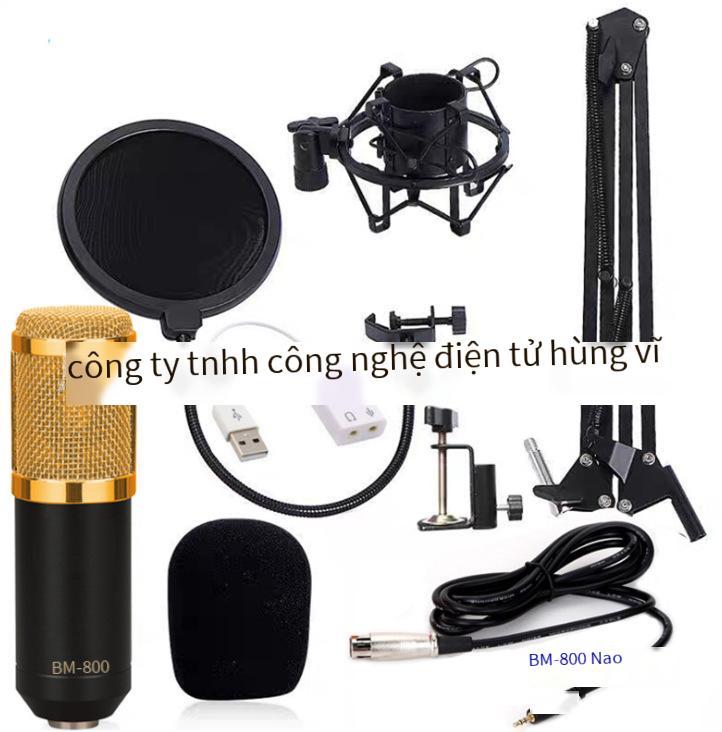 Đảm bảo chất lượng Bộ micro card âm thanh tụ điện Amazon BM-800 YY mạng thoại K bộ micro thu âm bài hát