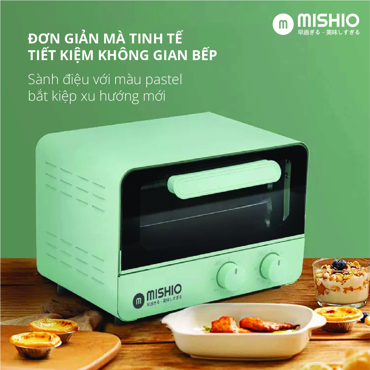 Lò nướng 12L Mishio MK342 - Hàng chính hãng