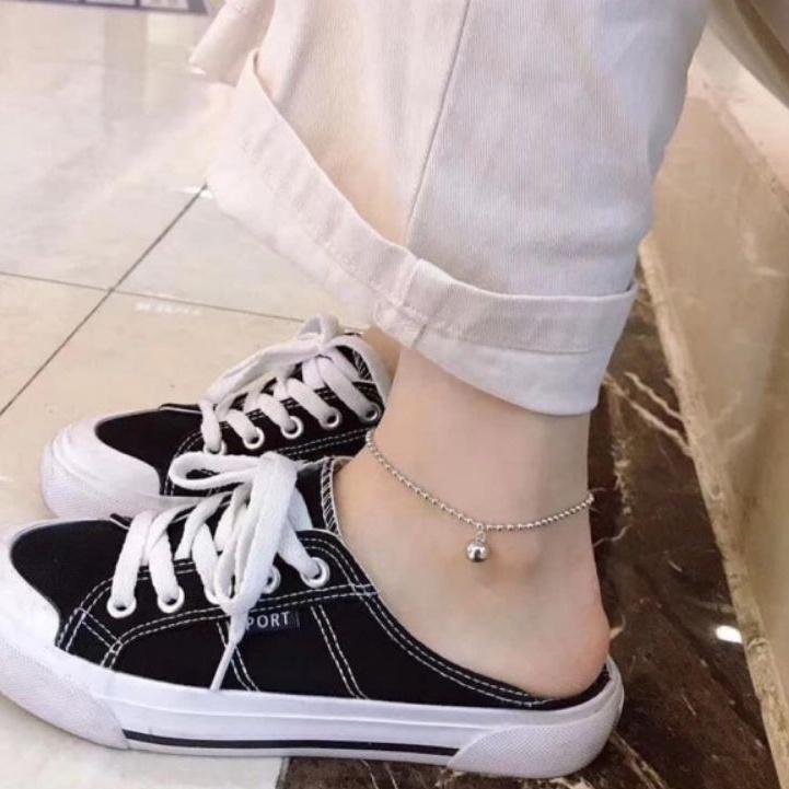 Lắc chân bi bạc phối chuông YN JEWELRY