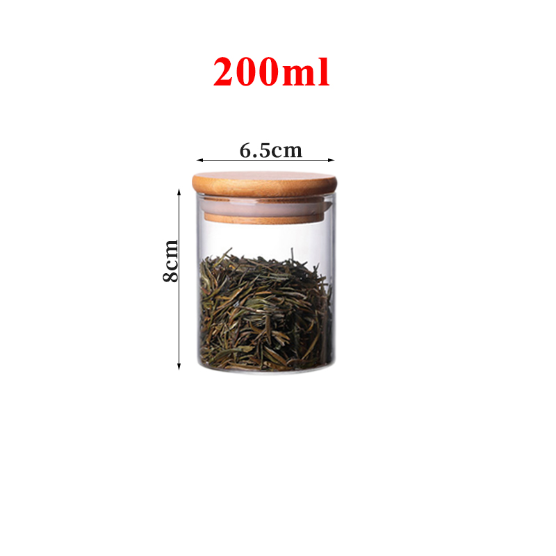 Hộp, Lọ, Hũ Thủy Tinh Nắp Gỗ JIMMEAL 200ml 350ml 500ml 750ml 1000ml 1200ml 1600ml