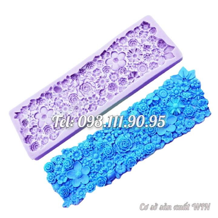 Khuôn silicon làm viền bánh, rau câu, fondant hoa dại - Mã số 1723