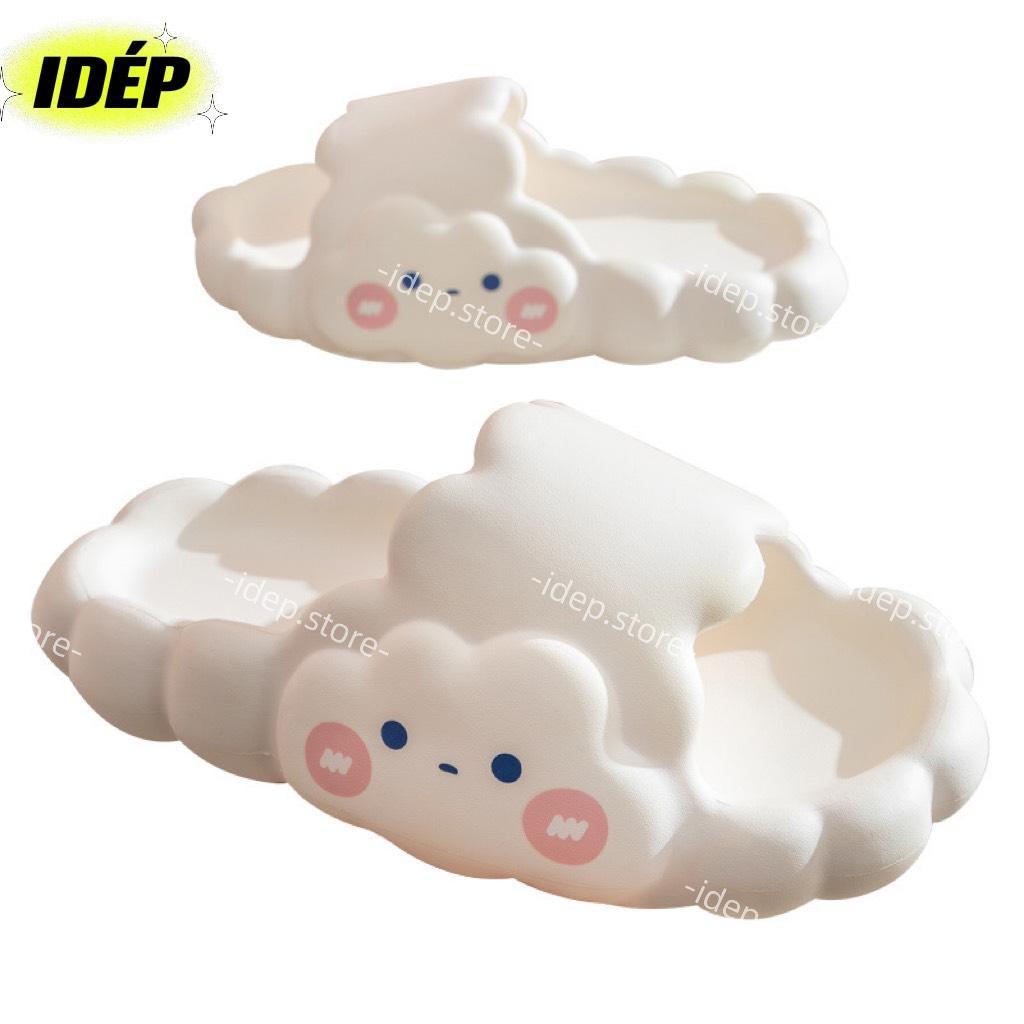 Dép bánh mì ĐÁM MÂY CLOUD cao 3.5cm iDÉP DL302 nữ quai ngang cao su siêu mềm chống trơn ulzzang đi trong nhà, văn phòng