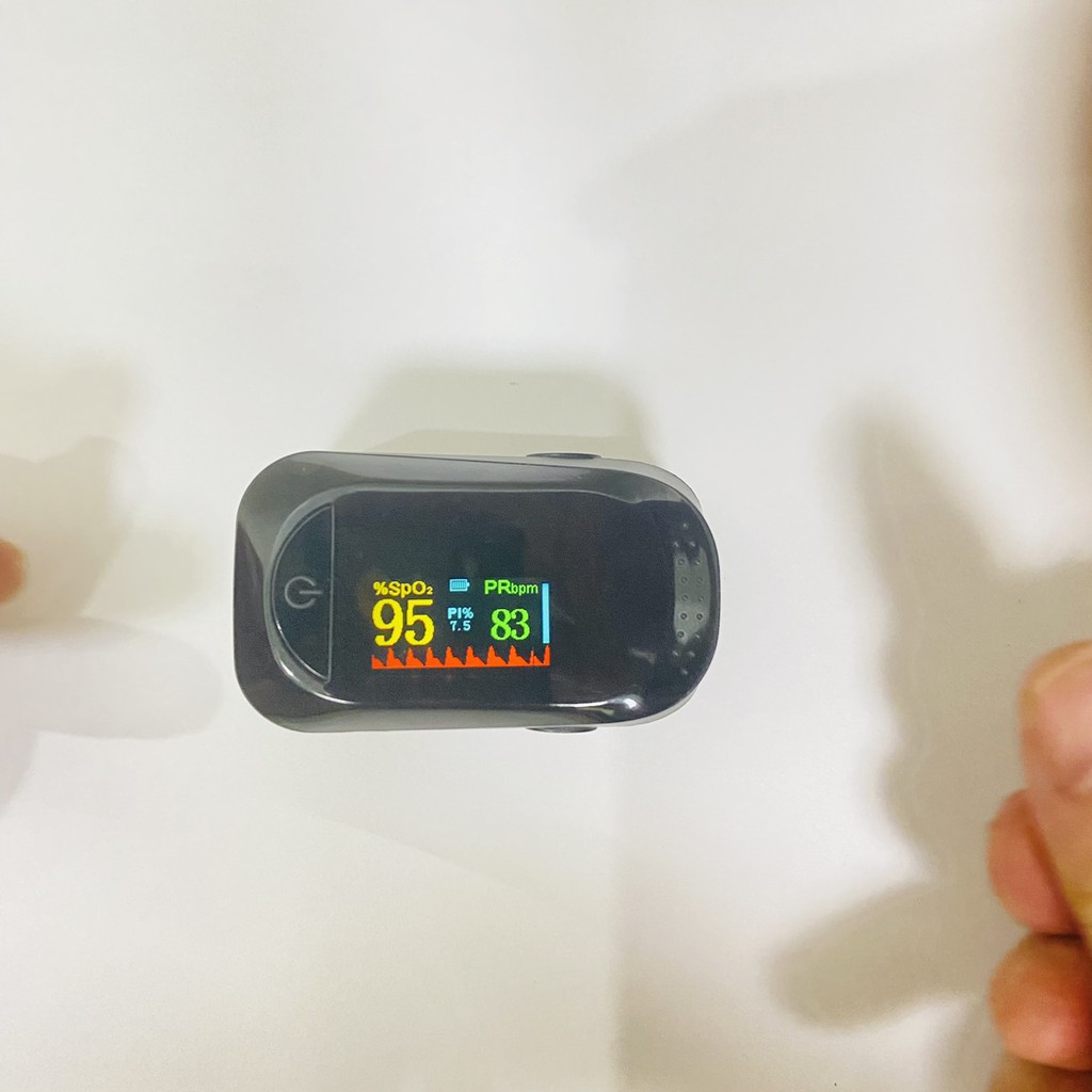 Máy đo huyết áp dạng kẹp ngón tay hỗ trợ đo nồng độ oxi trong máu, nhịp tim thông minh hiển thị màn hình LED cao cấp