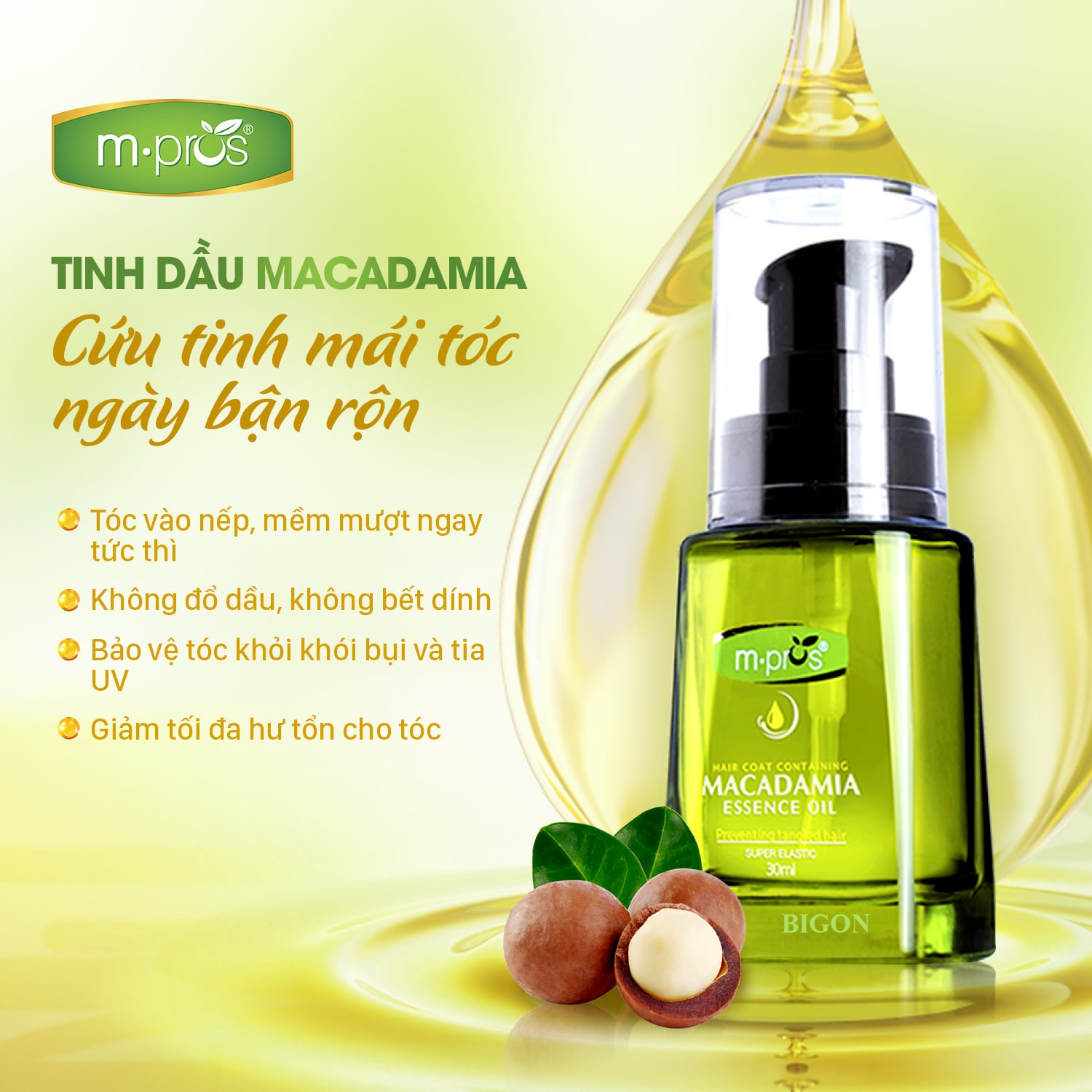 Tinh Dầu Dưỡng Tóc - Chống Rối Tóc Macadamia M.PROS 30ml