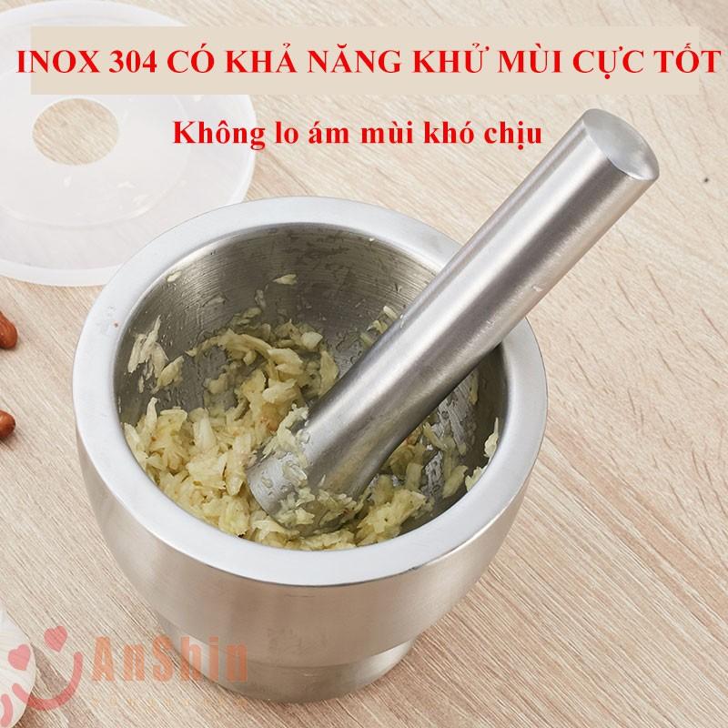 Cối chày Inox 304 size lớn - hàng chính hãng AnShin cao cấp