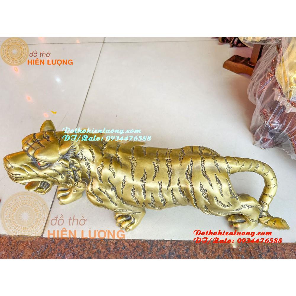 Tượng Hổ Đứng Thét Sơn Hà Bằng Đồng Nguyên Chất Dài 47cm, Nặng 4,8kg - Quà Tặng Phong Thủy Cho Sếp Tuổi Dần