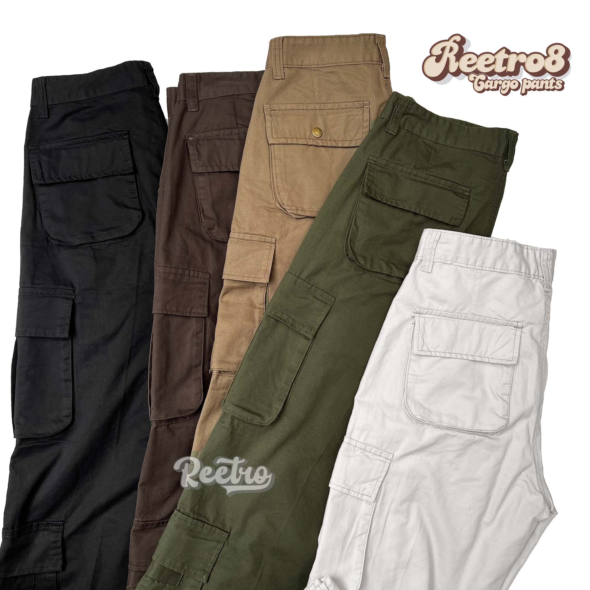 Quần Kaki Túi Hộp Nam Nữ Reetro 8 - Đặc Biệt Nhiều Túi - Quần Cargo Pants Ống Rộng