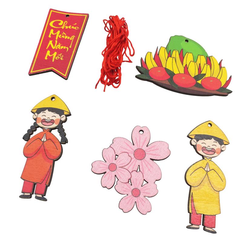 Bộ 10 Dây Treo Trang Trí Tết - Bách Mộc - Chủ Đề Chúc Mừng