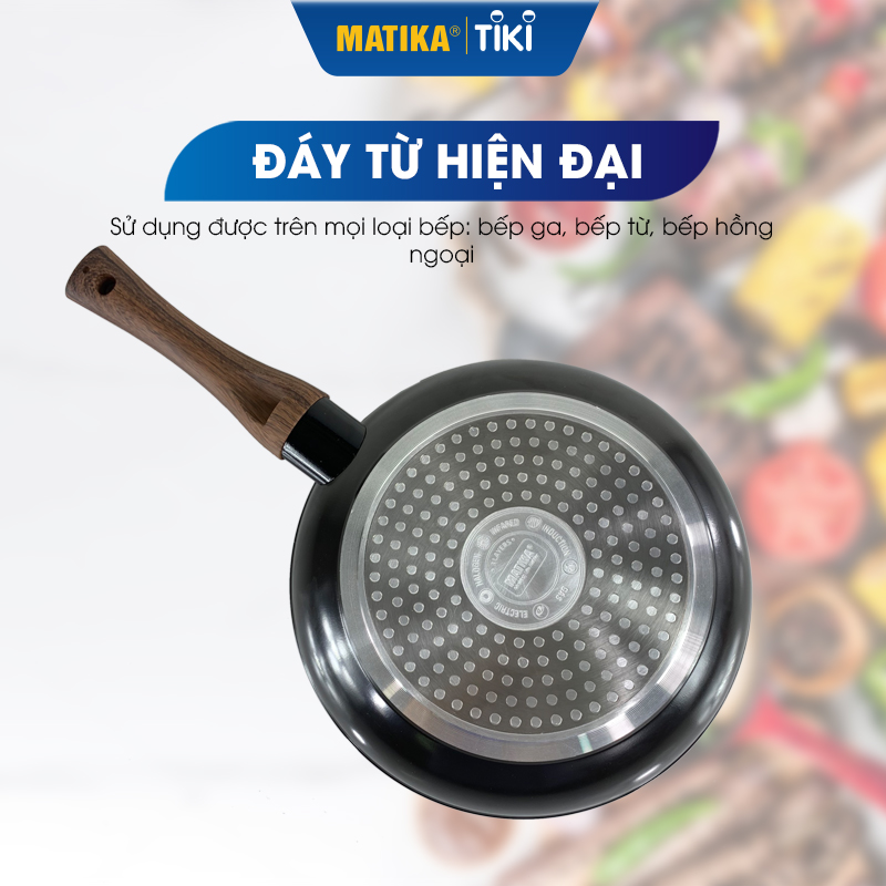 Chảo Chống Dính Vân Đá MATIKA MTK-SP1520 Đáy Từ Cao Cấp - Hàng Chính Hãng