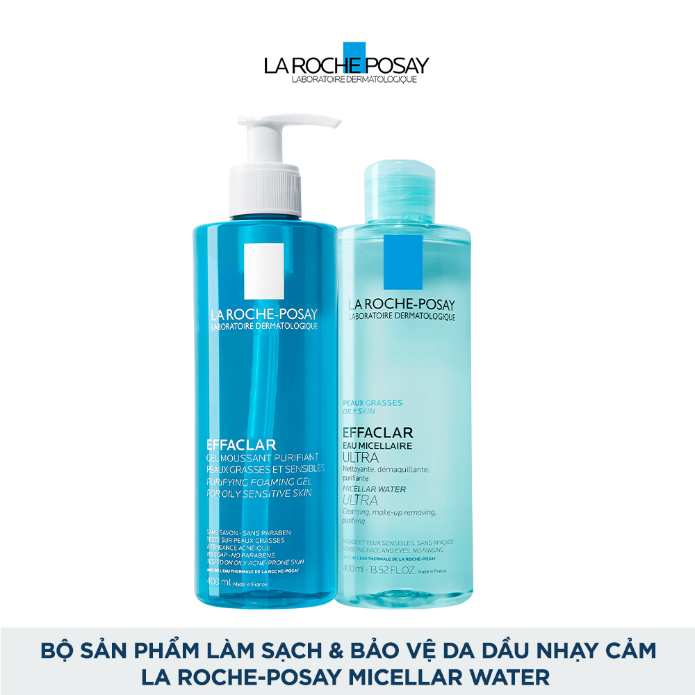 Bộ sản phẩm chăm sóc da sạch thoáng toàn diện La Roche-Posay Micellar Water