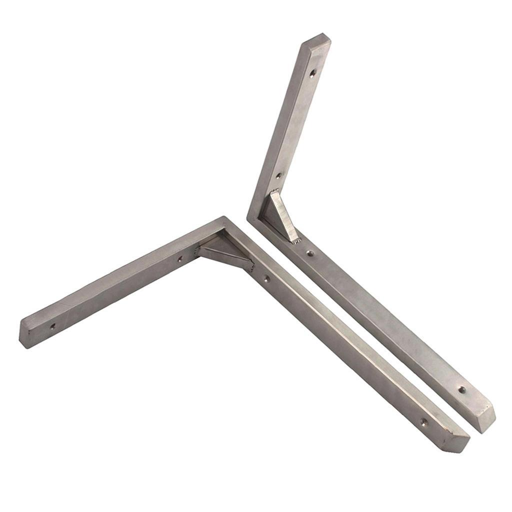 3X 2 Pcs Stainless steel Triangular Corner Wall Shelf Bracket Holder 12 inch