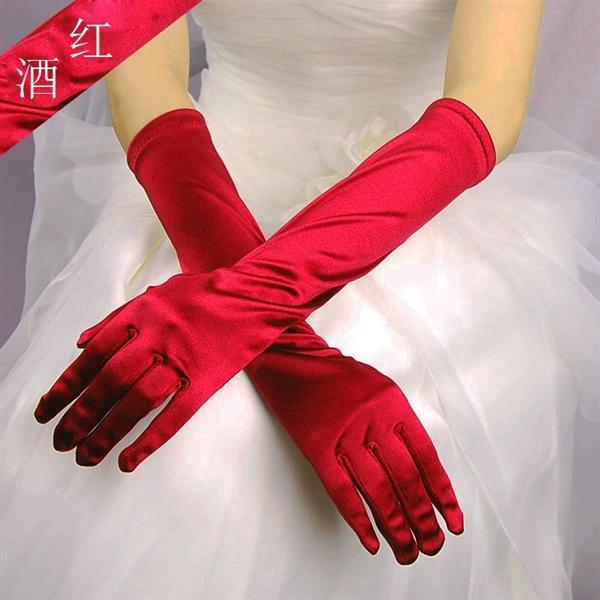 Găng tay phi co dãn dài 37cm màu đỏ đô