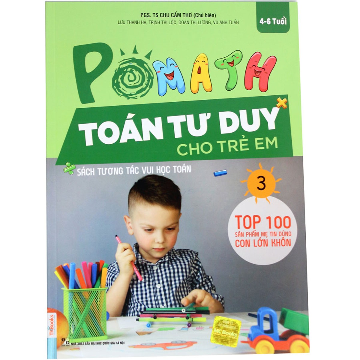 Combo Trọn Bộ Sách PoMath - Toán Tư Duy Cho Trẻ Em 4-6 Tuổi (6 cuốn) tặng kèm bookmark 