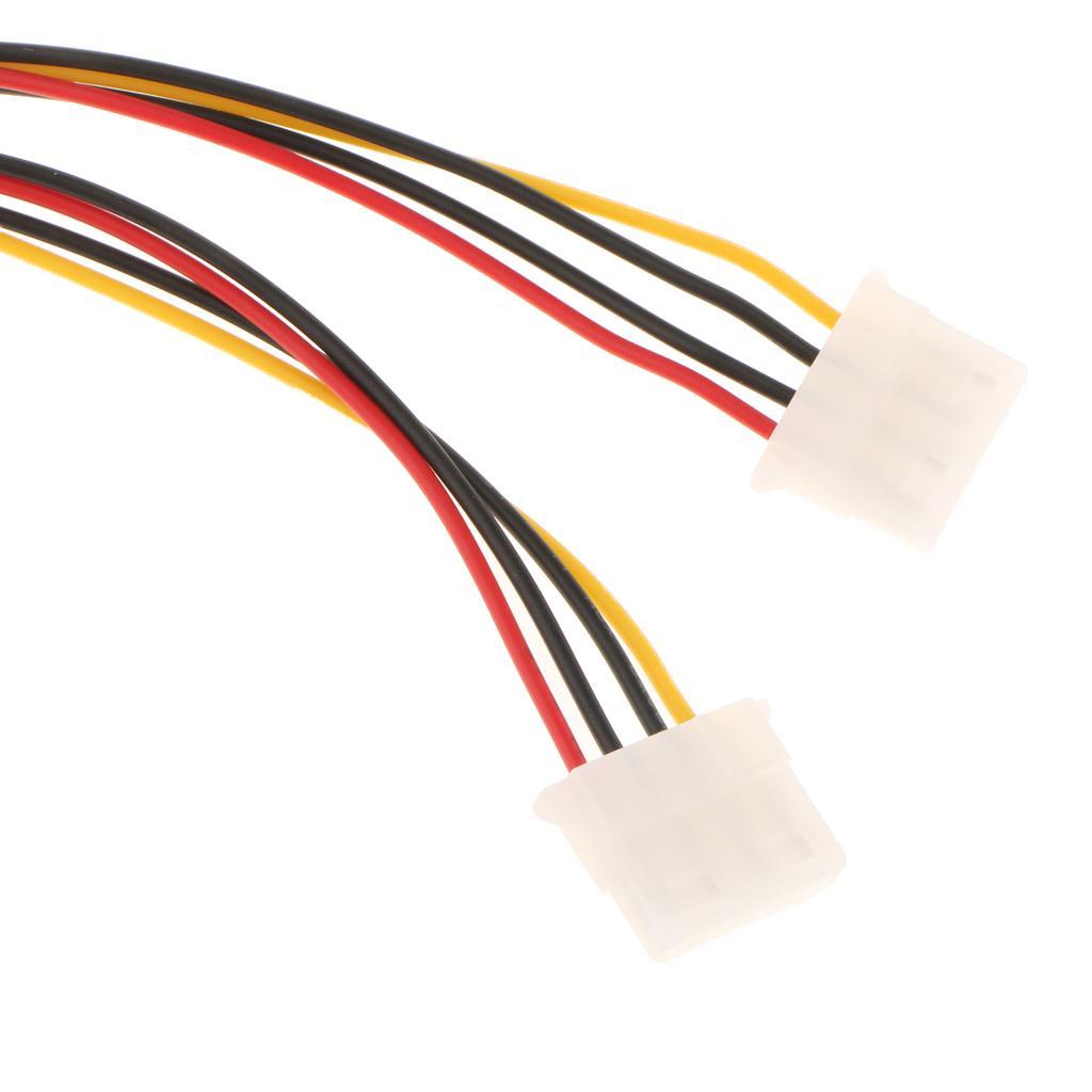 2Pcs 4Pin to Dual IDE Power Y-Cable Fan Splitter Hub Adapter 20 Cm