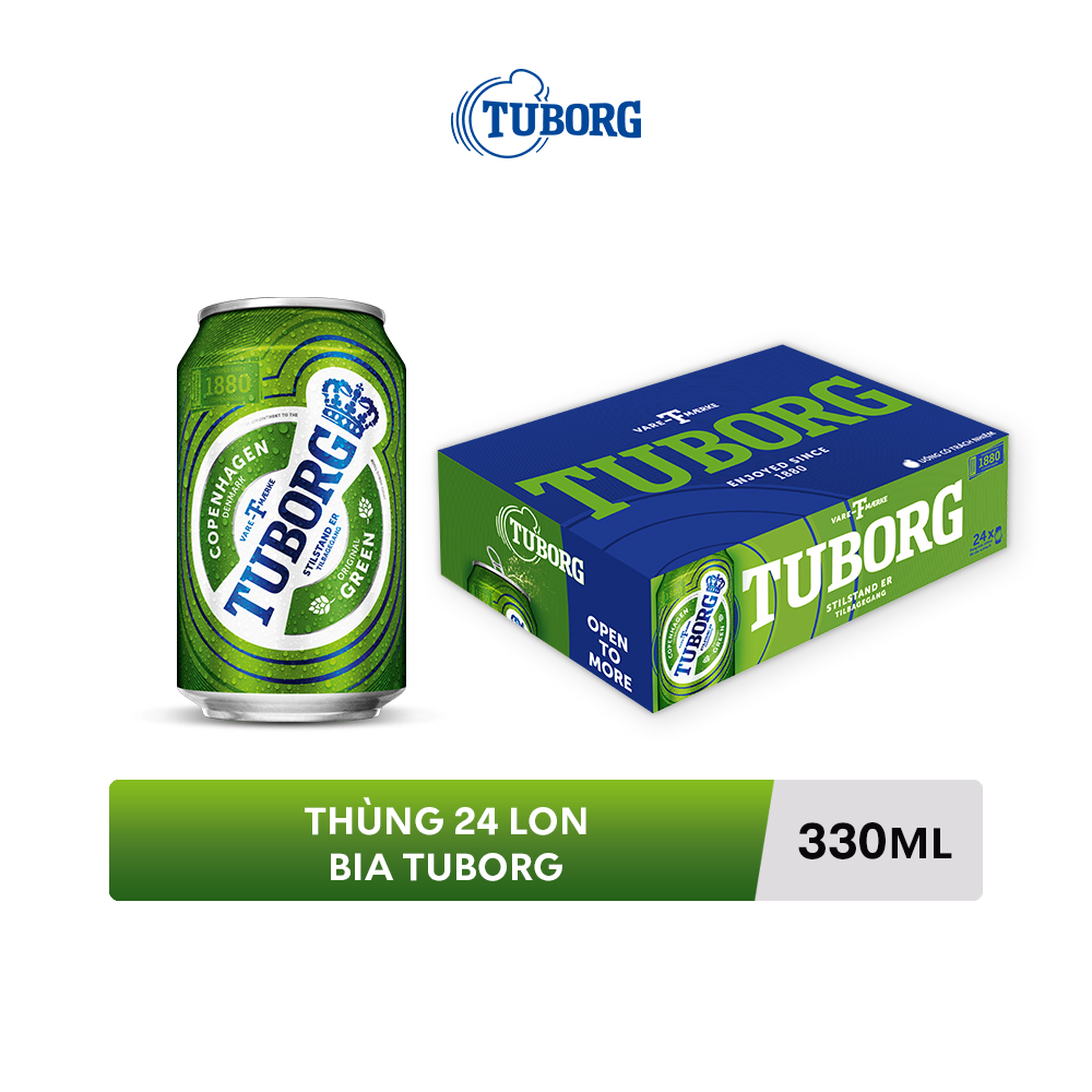 Thùng 24 lon bia Tuborg 330ml