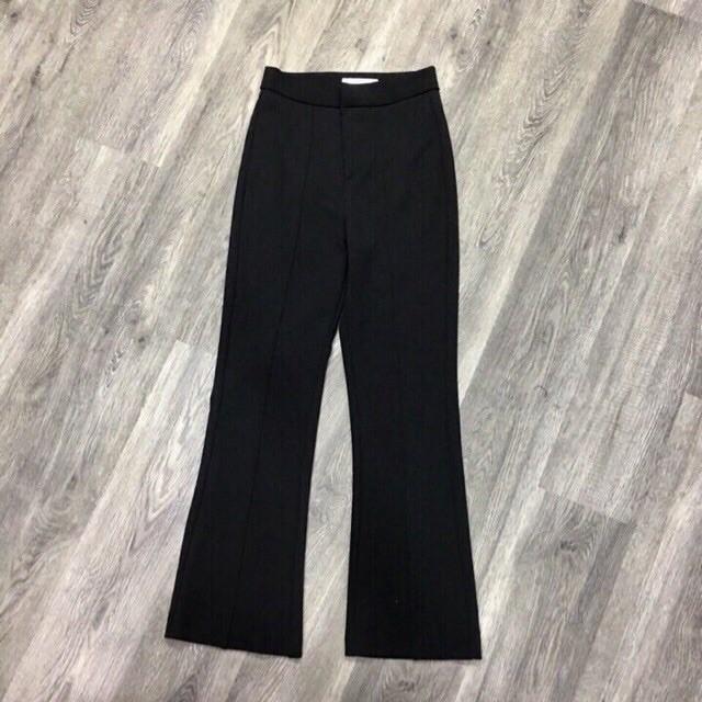 Quần tây lưng cao công sở ống loe- màu đen