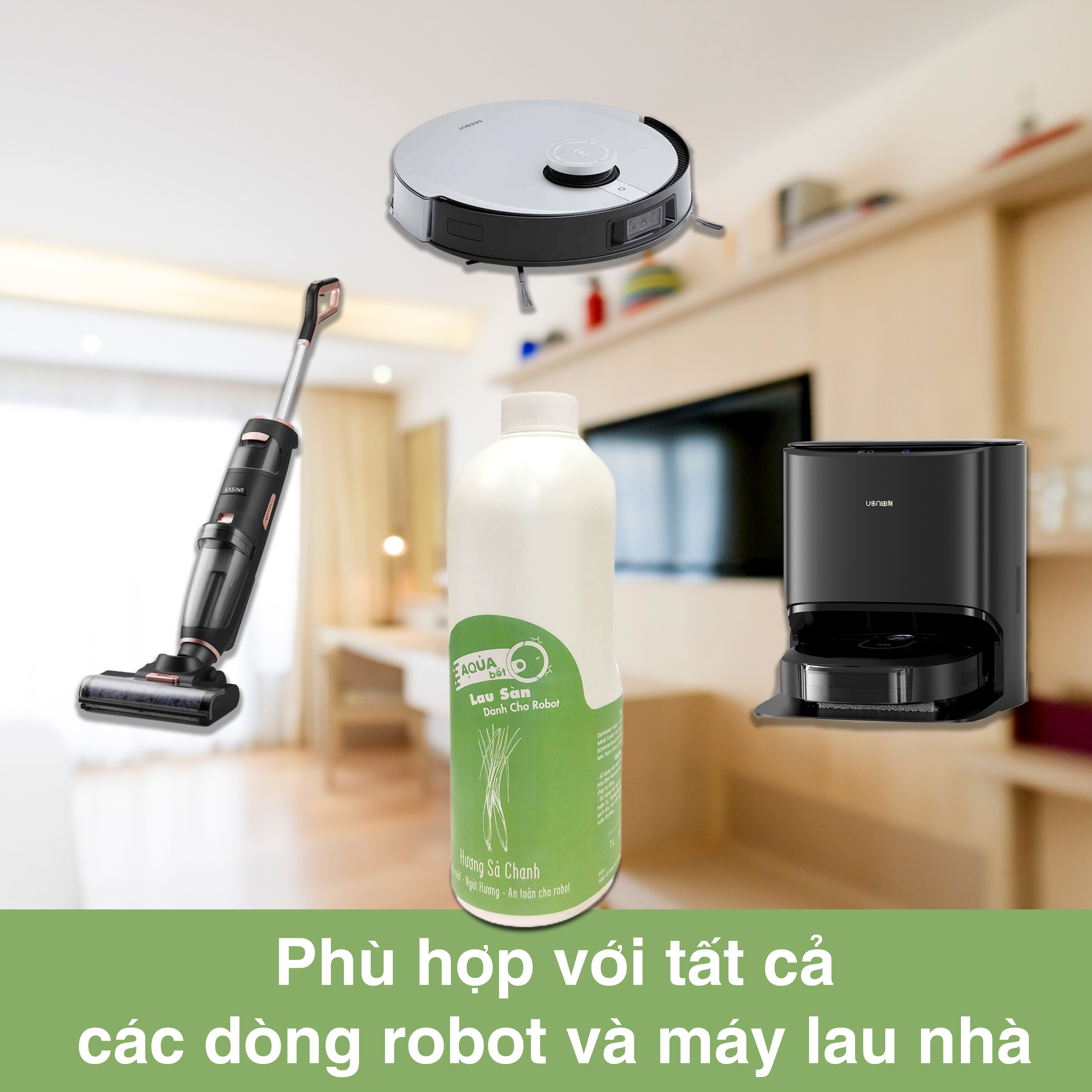 Nước Lau Sàn Chuyên Dụng Cho Robot hút Bụi Lau Nhà - AQUABOT - Hương Sả chanh
