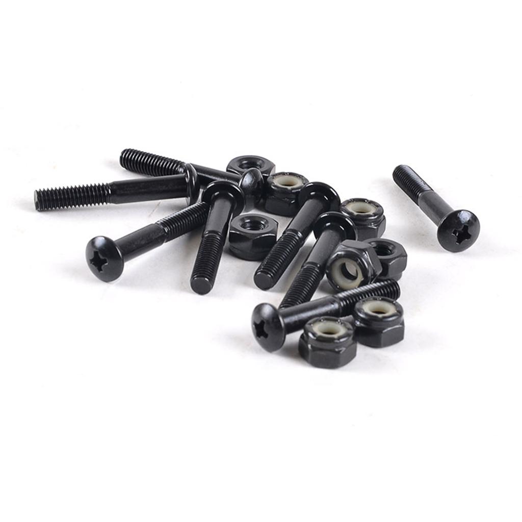 2x8 Pieces Longboard Skateboard 33mm Bolts Screws with Nuts Set Hardware Black