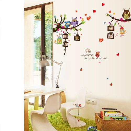 Decal dán tường cây treo khung hình cho bé SK9121