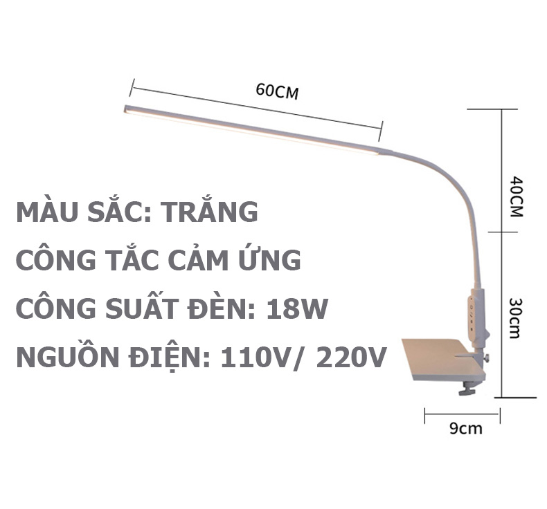 Đèn Led Làm Nail Kẹp Bàn; Đèn Học Để Bàn; Đèn Chống Cận Thị; Đèn Spa Phun Xăm Đọc Sách 15W