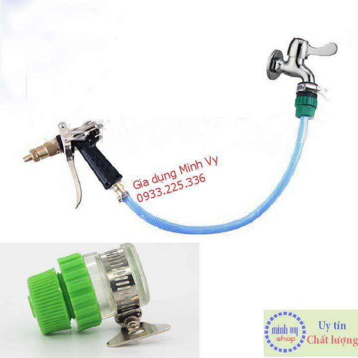 Nối nhanh ống mềm 14mm với vòi nước để tưới cây,rửa xe - Cut nối nhanh ống nước mềm 14-16mm với vòi nước NNCG