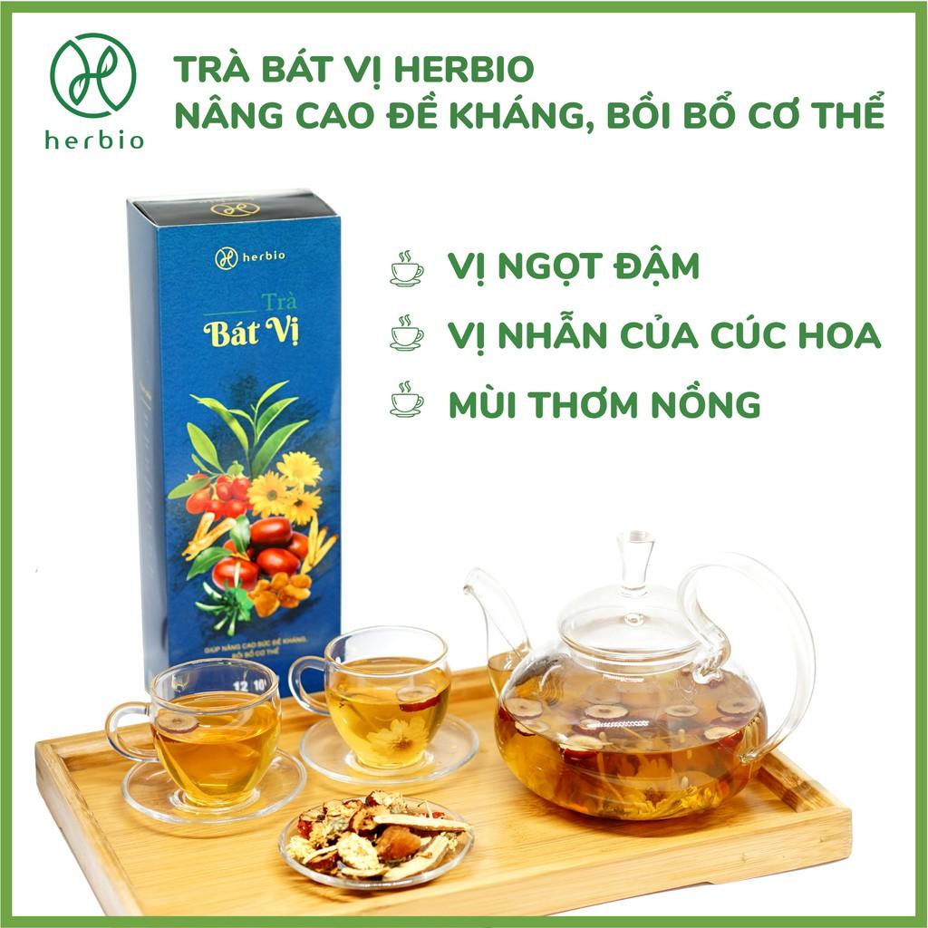 Trà thảo mộc cung đình Bát Vị Herbio cao cấp - giúp nâng cao sức đề kháng, bồi bổ cơ thể, tốt cho người bệnh cần phục hồi sức khỏe, phù hợp làm quà biếu tặng