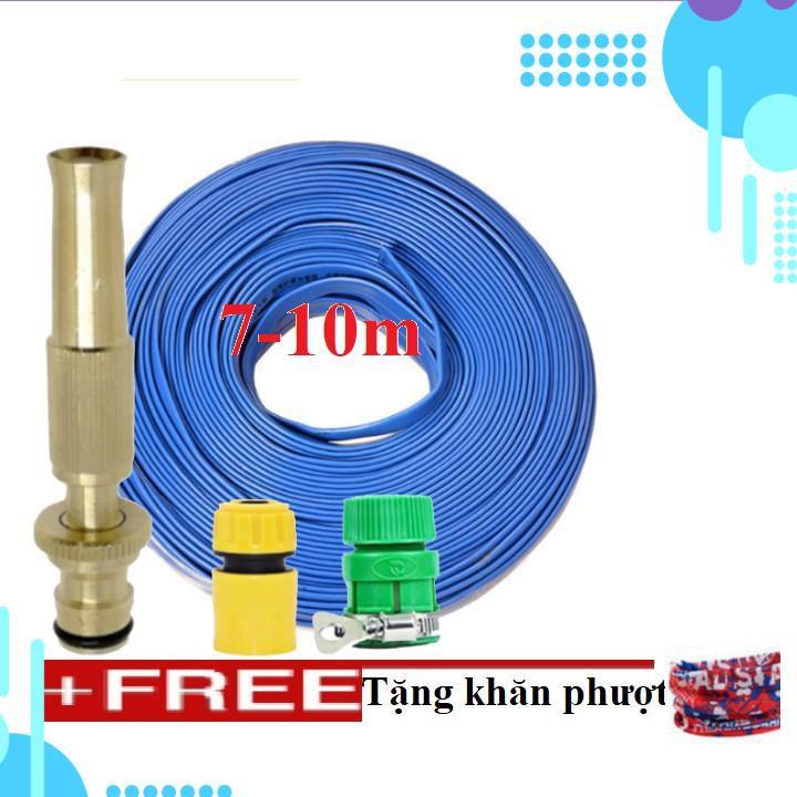 Bộ dây vòi xịt nước rửa xe, tưới cây . tăng áp 3 lần, loại 7m, 10m 206587 cút sập,+tặng khăn phượt