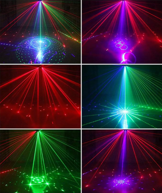 Đèn led laser 9 mắt cao cấp, trang trí phòng karaoke, vũ trường , sân khấu , phòng bay,  cảm biến theo nhạc