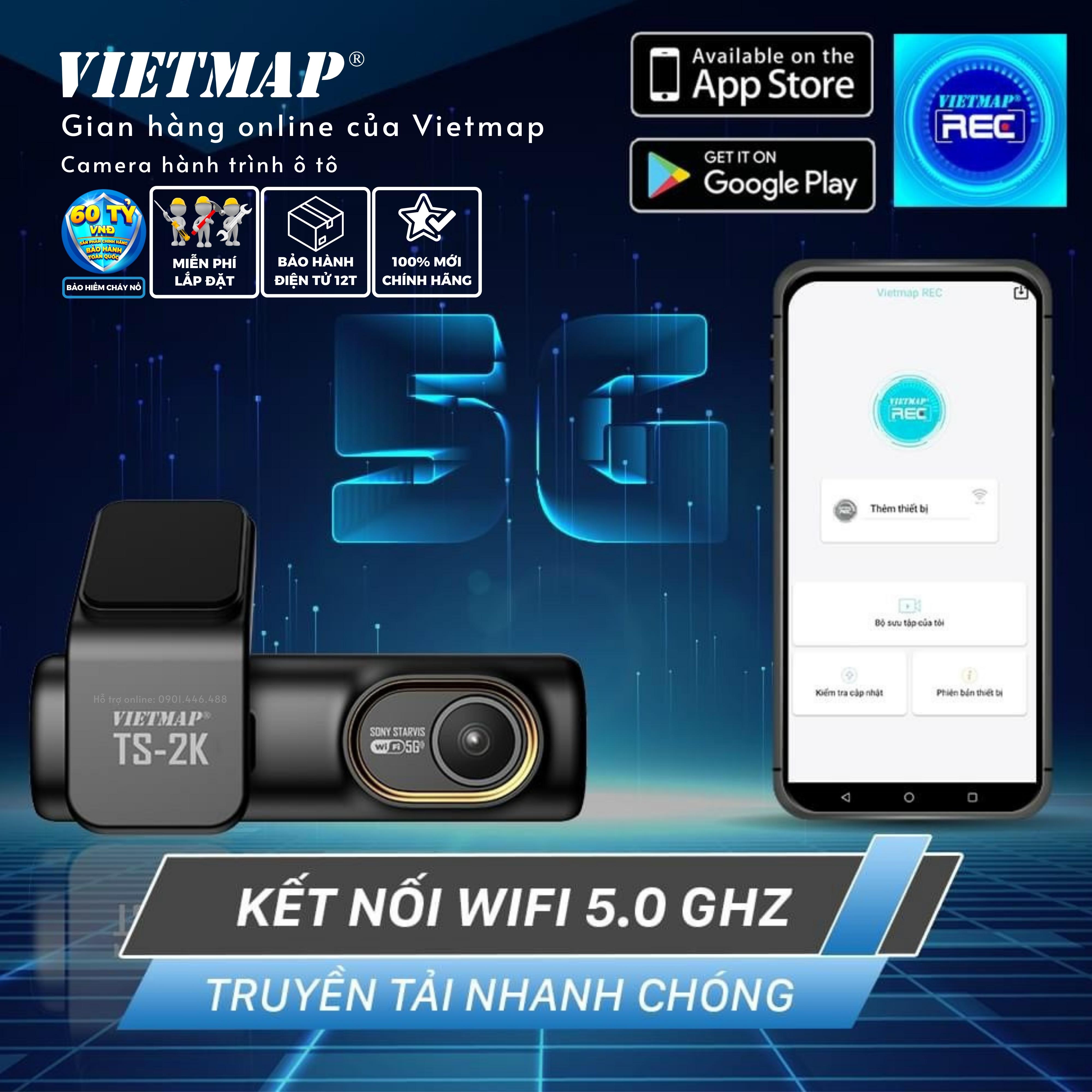 Vietmap TS-2K - Camera hành trình Cảnh báo biển báo dành cho ô tô / Camera giao thông bằng giọng nói - Hàng Chính Hãng