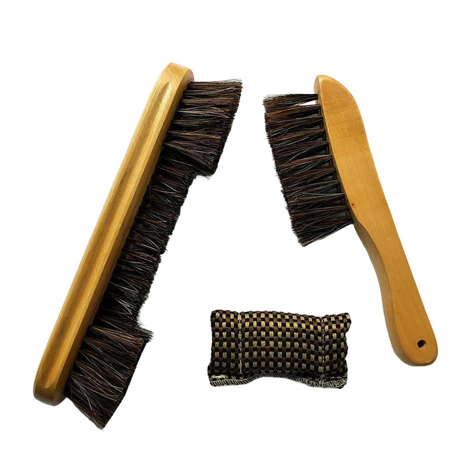 Billiards Table Cleaning Tool, Horse Hair Brush, Cleaning Tool Club Wipe, Wooden Handle Billiards Pool Table  Brush Set, Billiards Brush