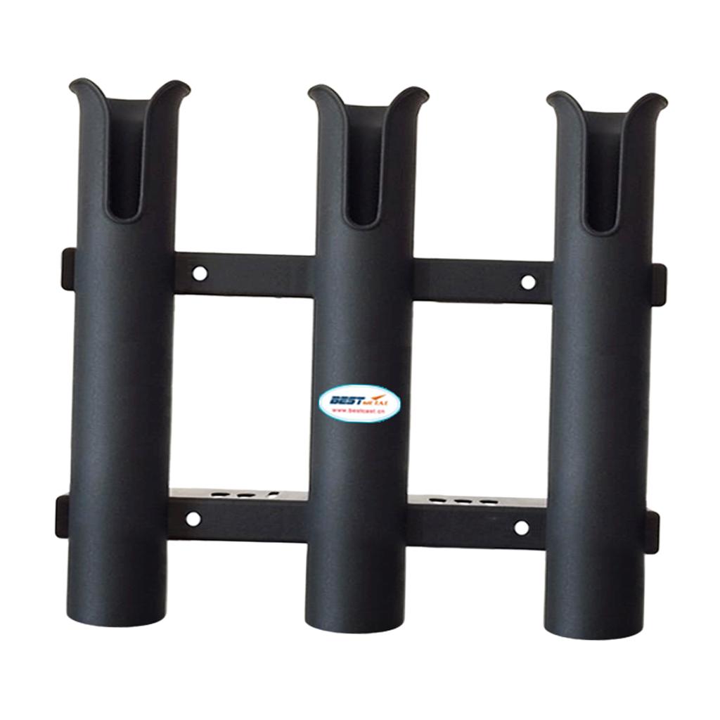 3 Rod Black Fishing Rod Holder Bracket Racks Sockets for Boat Yatch Fishing