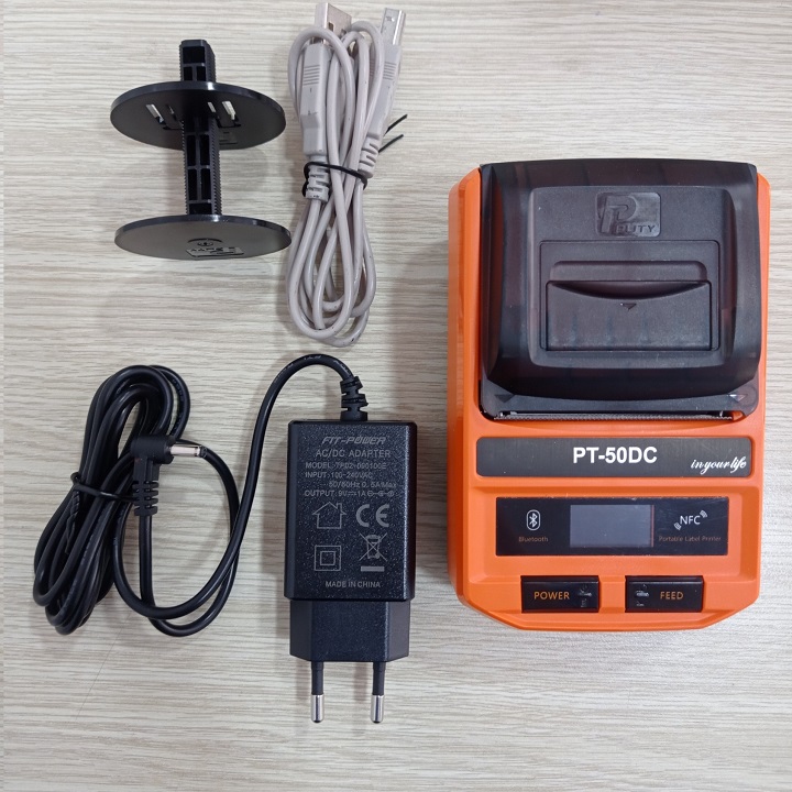 Máy in hóa đơn, in tem nhiệt không dây Bluetooth di động Puty PT-50DC