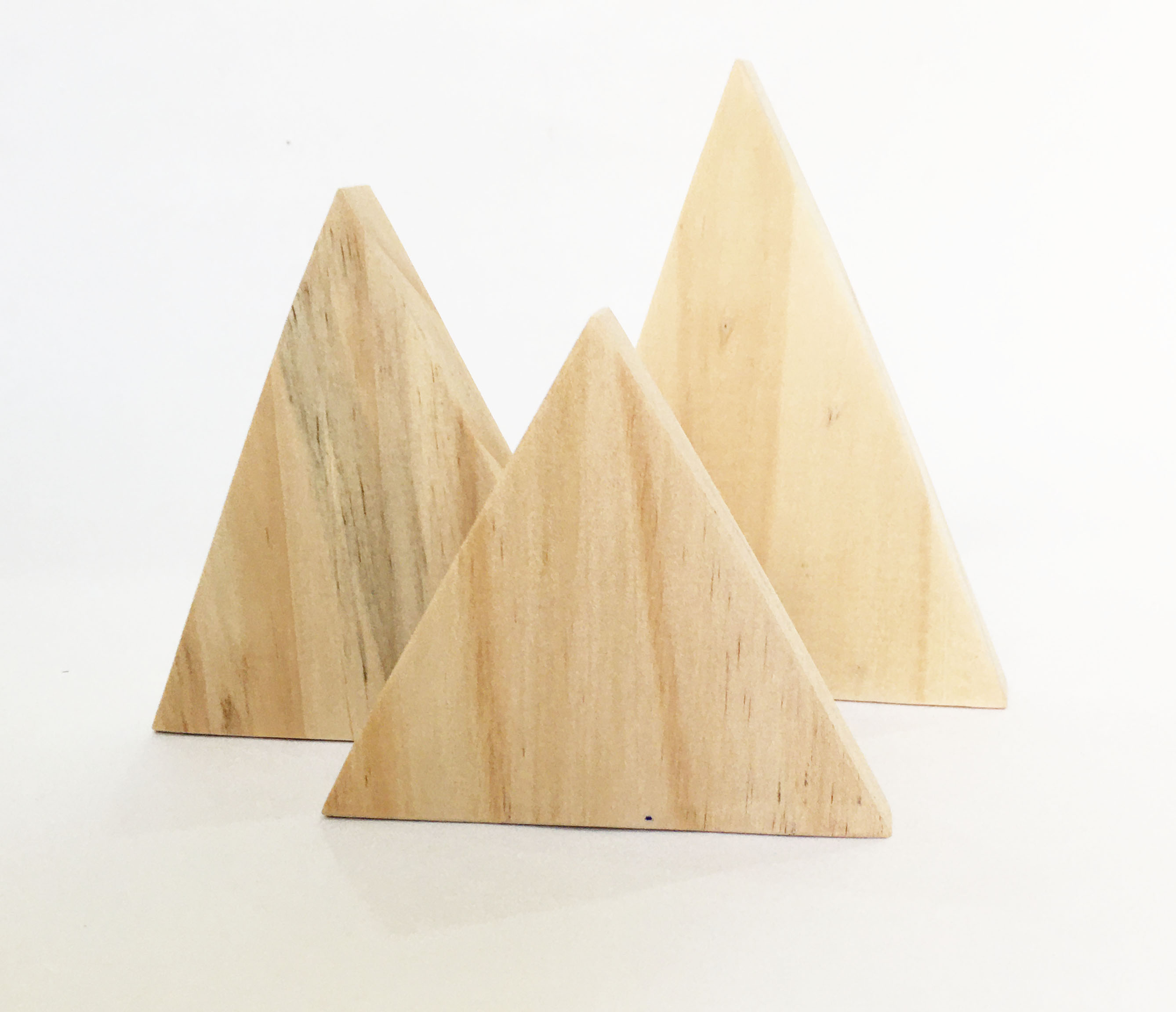 Combo 3 ngọn núi mini trang trí bằng gỗ thông trang trí handmade, vẽ, decor hoặc đồ chơi
