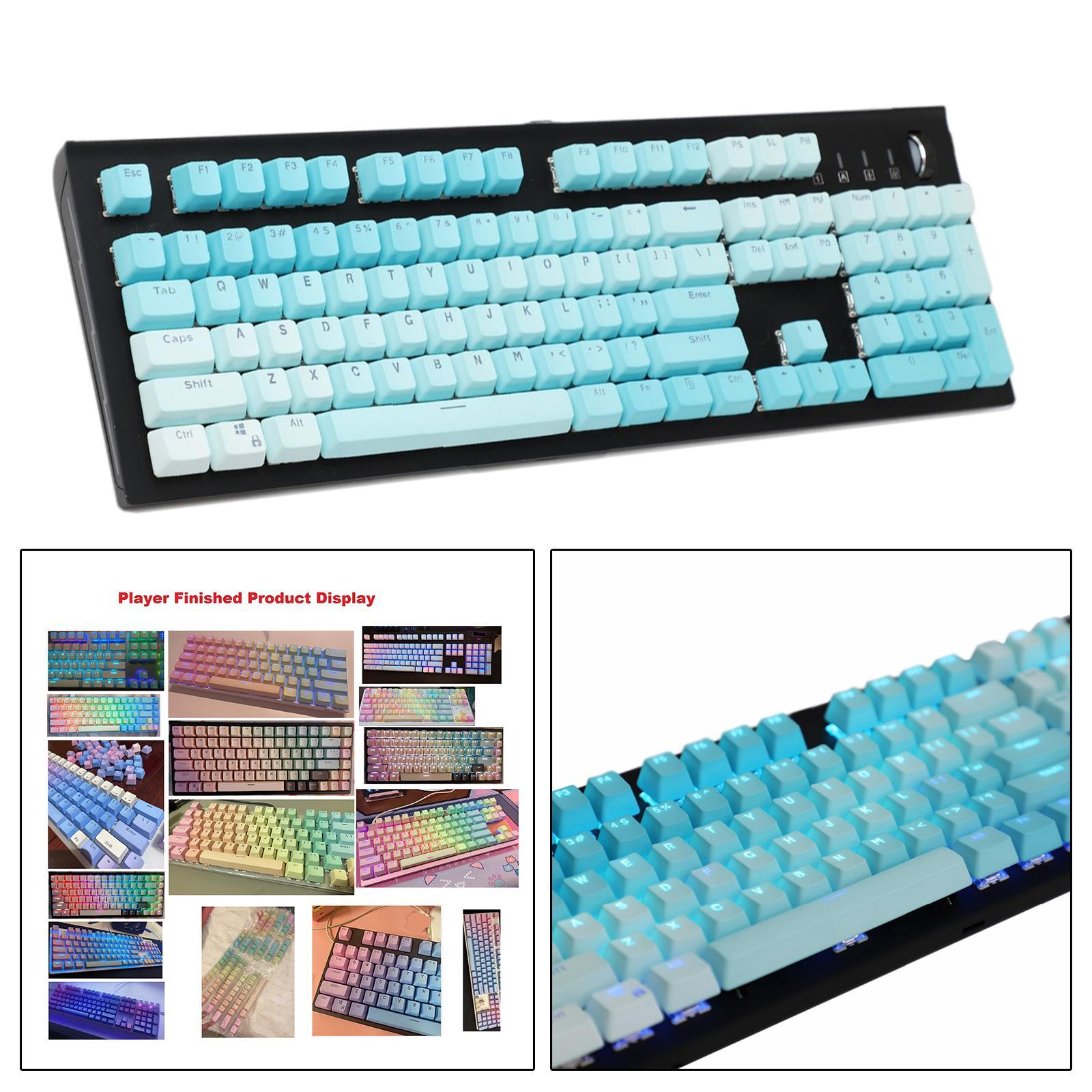 104 Keys Mechanical Keyboard Keycaps Set Home Supplies Rainbow Gradient
