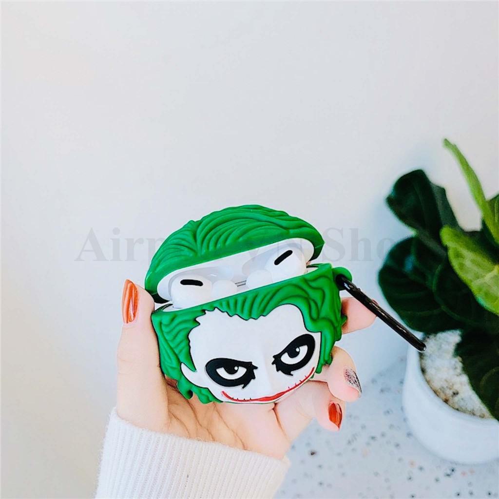 Bao Case Ốp dành cho airpod 1/2, Airpods Pro mặt Joker ngầu silicon cao cấp