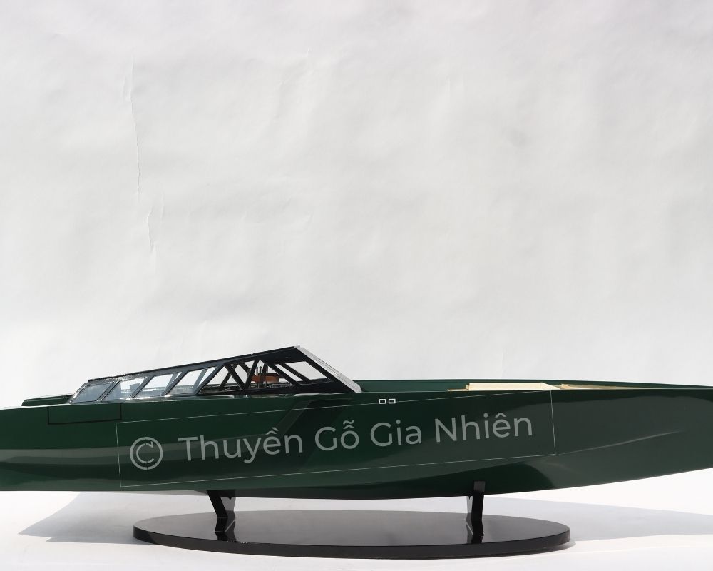 Mô Hình Thuyền Gỗ Phong Thủy Dạng Thuyền Đua Tốc Độ WALLY POWER 118 GREEN Chính Hãng Hàng Xuất Khẩu Chất Lượng Cao