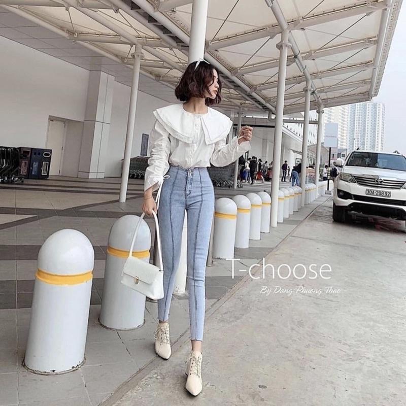 QUẦN JEANS XANH VIỀN GIỮA