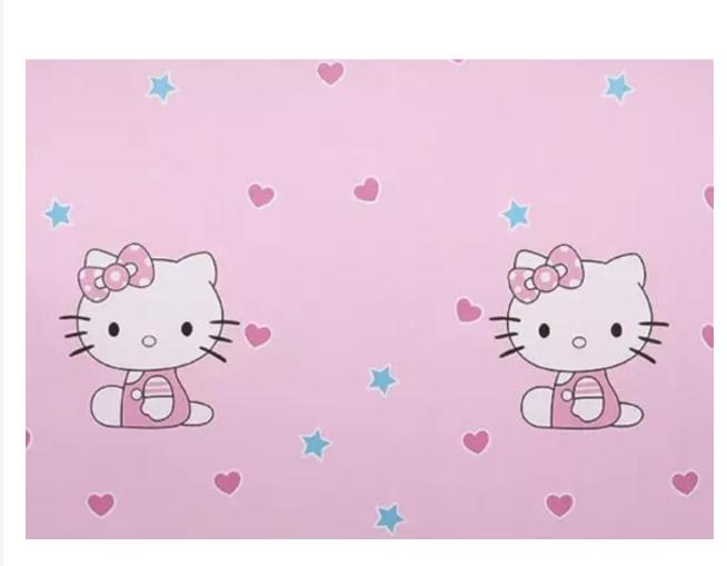 Giấy dán tường rộng 45cm x 5m dài - KITTY TRÁI TIM NGÔI SAO ELL283